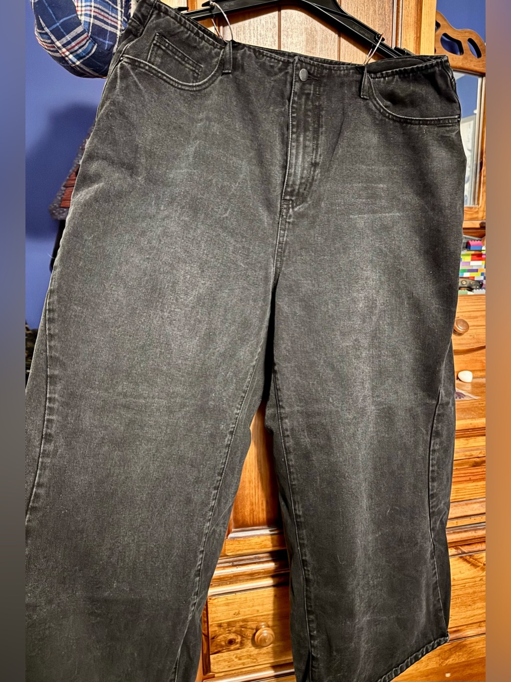 Cider Women's Washed Black Wide-Leg Jeans